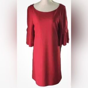 NWT Tiana B Red Knee Length Dress w/ Bell Sleeves Size 8